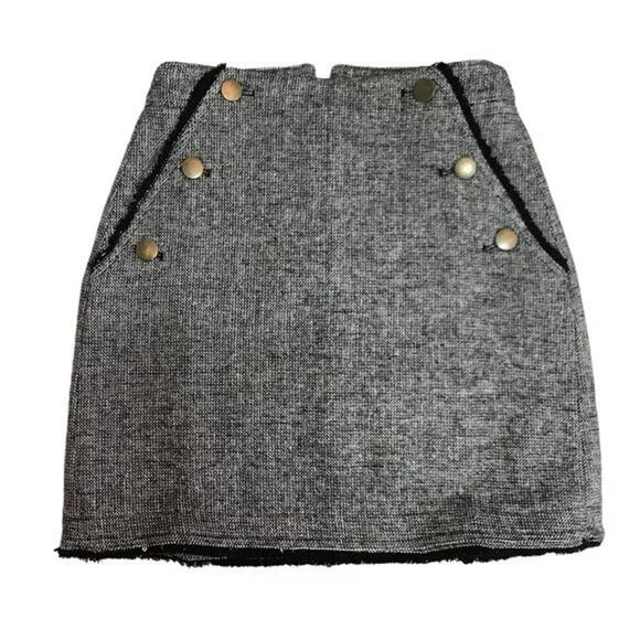 NWT Bishop + Young Tweed Mini Skirt Black & White - Picture 1 of 4